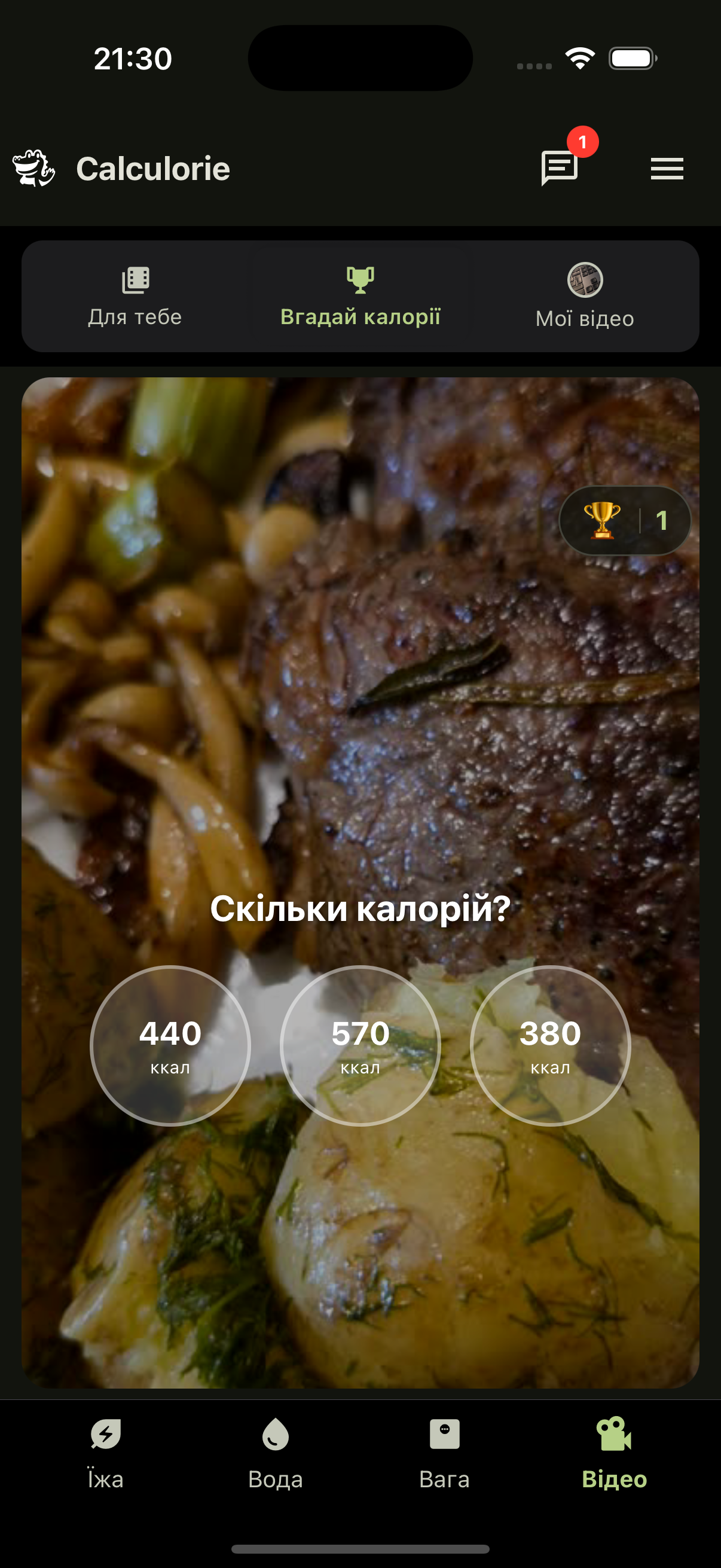 Calculorie Guess the Calories game